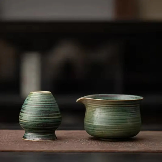 1 Pieces Traditional Japanese Matcha Bowl and Whisk Holder Tea Bowl with Pouring Spout for Office Table Tea Ceremony Party Gift