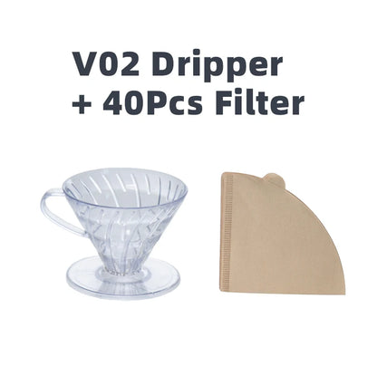 Hot Selling V shaped 60 Degrees Coffee Maker Set Pour-over Coffee Filter Cup Spiral Hand Filter Cup