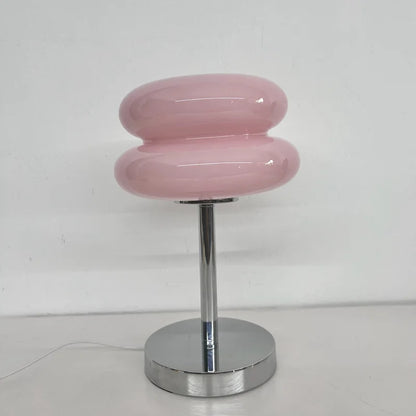 Macaron Glass Table Lamp Trichromatic Dimming Living Room Atmosphere Lamps Eye Protection Night Light Girl Bedroom Bedside Decor