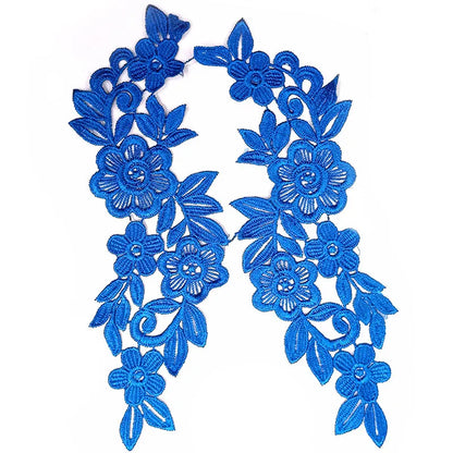 1 Pair Lace Fabric Applique Flower Wedding Fabric for Costume Dress Decor Patch Sewing Applique Crafts DIY Clothing Accessories