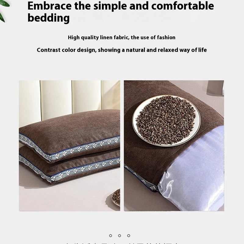 hard pillow core with pillowcase to protect the cervical vertebrae and aid sleep pillow Buckwheat shell pillow single dormitory