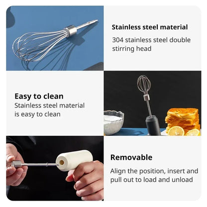 portable Handheld Electric Egg Beater Mini Battery Powered Milk Frother Coffee Drink Mixer Milk Foamer Kitchen Tools