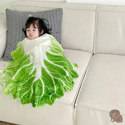 Baby Cabbage Clanta de repolho engraçado Clante de flanela de flanela sala de estar criativa Baby embrulhado Bobett Quilt Tiktok Mesmo estilo