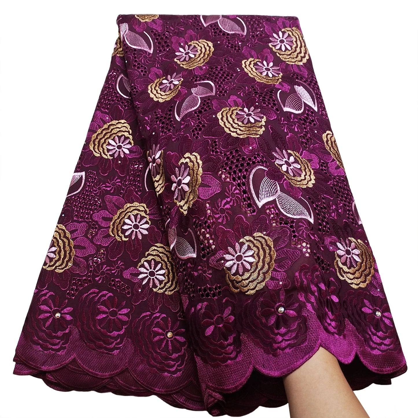 2.5 YardNewest Hot Selling French Lace With Sequins African Tulle Cord Lace Net Embroidered Fabric For Wedding Party