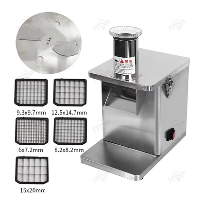 ITOP EVEC-cortadora eléctrica de cubos de verduras, rebanador de frutas, tira de corte, dados, procesador de alimentos con 5 cuchillas