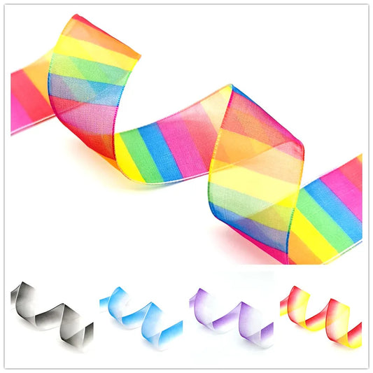 5 metri 25mm Gradient Color Organza panglici pentru nuntă decor pentru casă DIY Cadou ambalaj accesorii handmade #ro