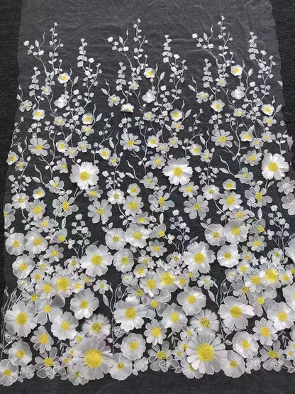 16 Colors multicolor handmade 3D flower lace fabric colorful evening dress lace fabric fashion dress lace 130cm width fabric