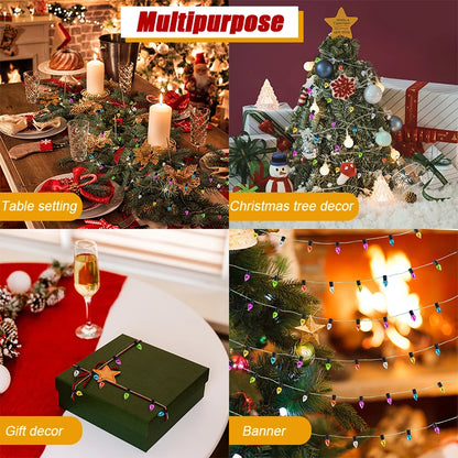 5m/rol kleurrijke lampen string slinger Kerstmis Decoraties Xmas Tree Ornaments Navidad Nieuwjaar Gift Diy Dollhouse Niet geleid