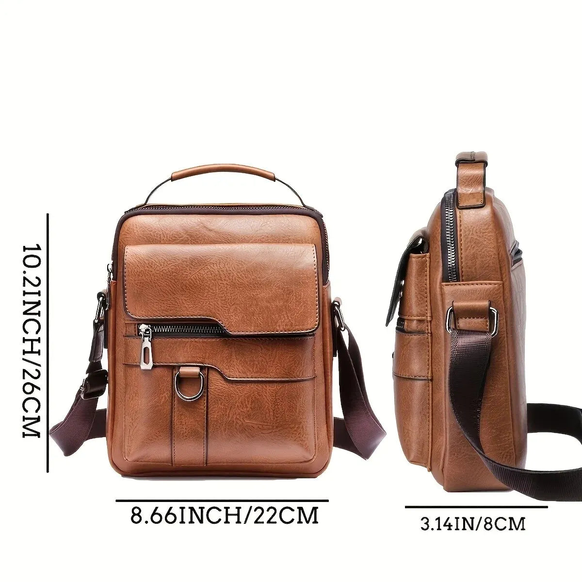 Brand Men Sac à bandoulière pour 9,7 "iPad Men Pu Leather Volets en cuir masculin Sacs à bandoulière