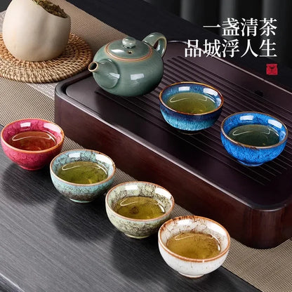 Ceramic Five Elements Cup, Household Tea Bowl, Tea Jar, Porcelain Master Cup Gift Set