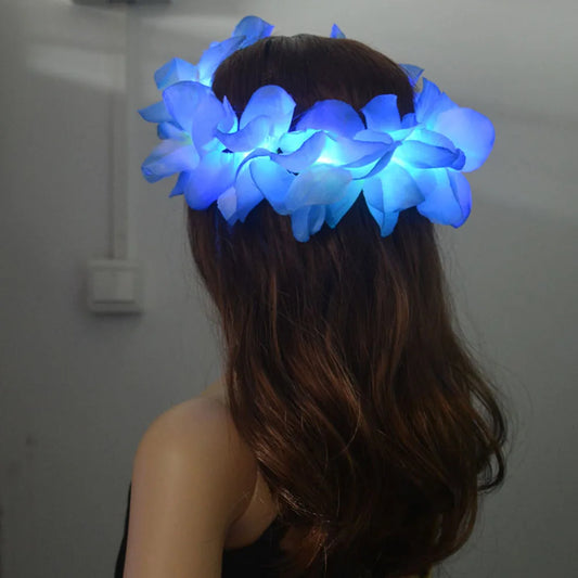 1pcs Women Girl Girl Led Hawaii Hawaiian Lei Headsd Light Light Up Flow