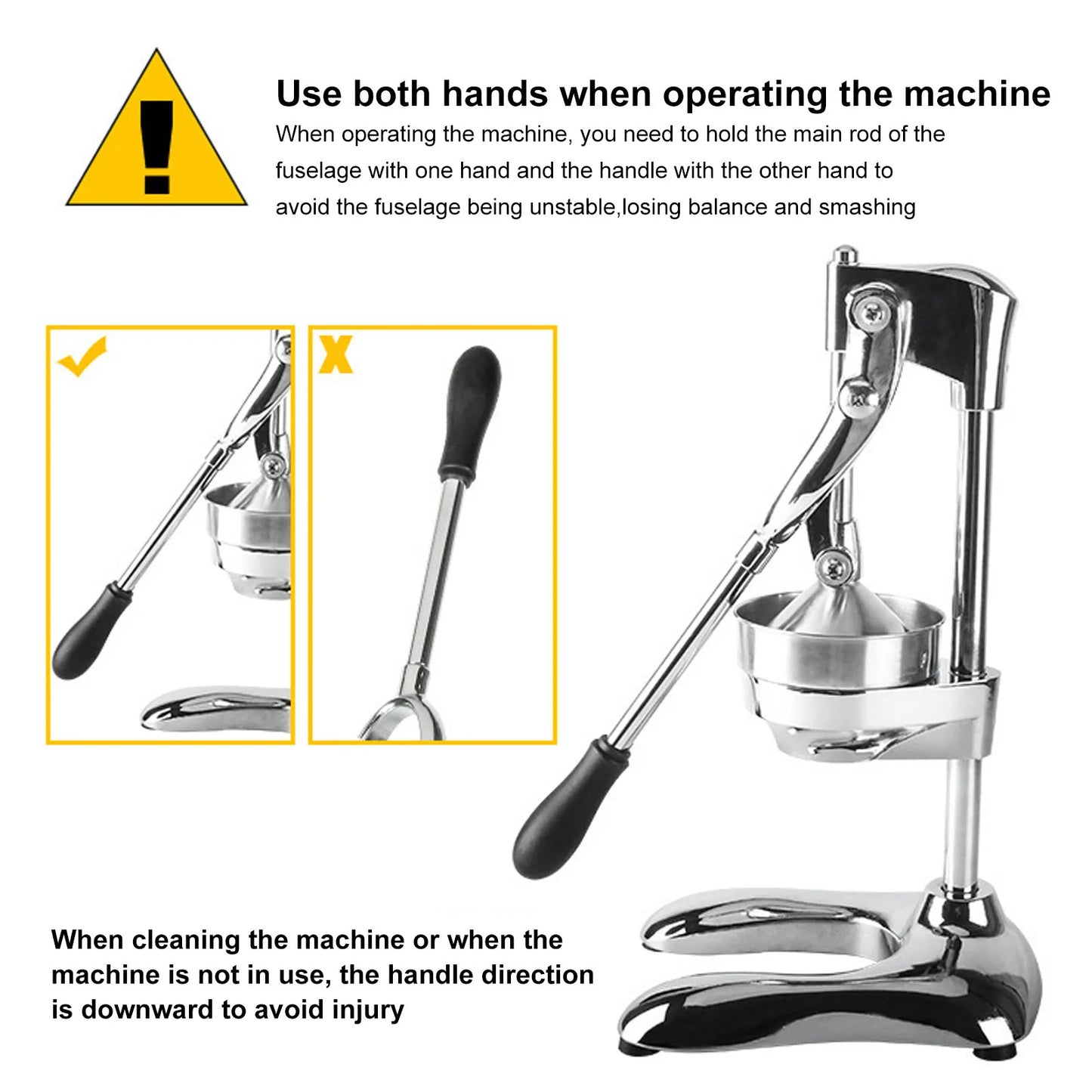 Manual Press Juicer Manual Press Juicer Stainless Steel Separate Design Hand Pressed Juicer Fruit Squeezer with U Shaped Base