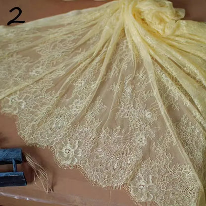 3M long eyelash lace trim traditional wedding lace fabric white red violet Table Cloth DIY Crafts