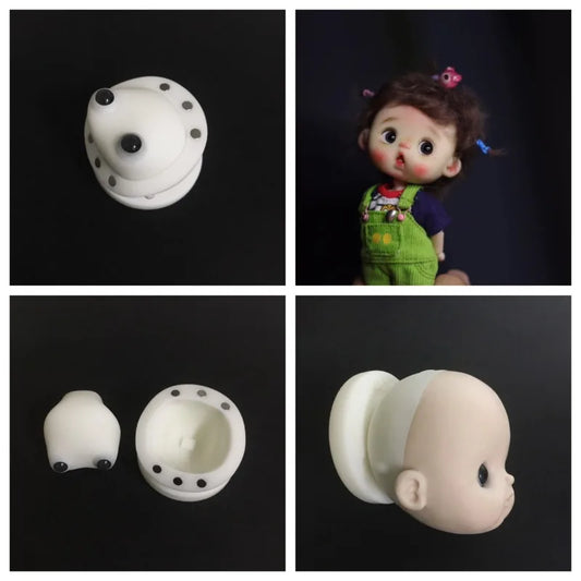 Keramik dukkehoved obll craniotomy form DIY keramisk kreativ håndlavet dukke /anime tegneserie karakter hovedkonturstøbningsværktøj