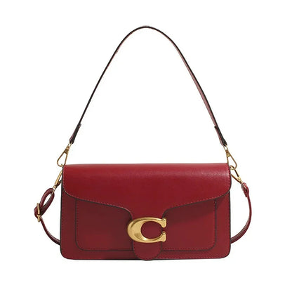 2025 New Women's High-End Pure Color Simple Square Bag Multi-Layer Commuting Single Shoulder Bag Neutral Minimalist Style