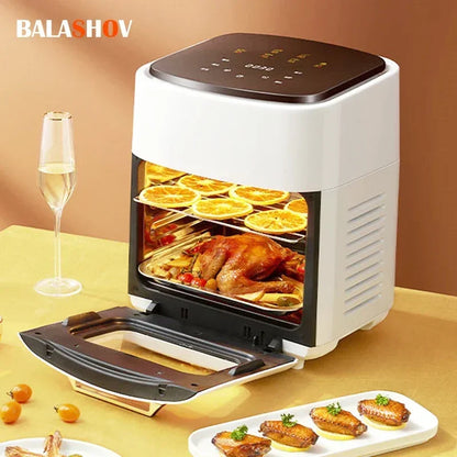 15L Large Multifunction Digital Air Fryer Without Oil Electric Oven, Dehydrator, Oven Touch Screen Fryer Viewable Window