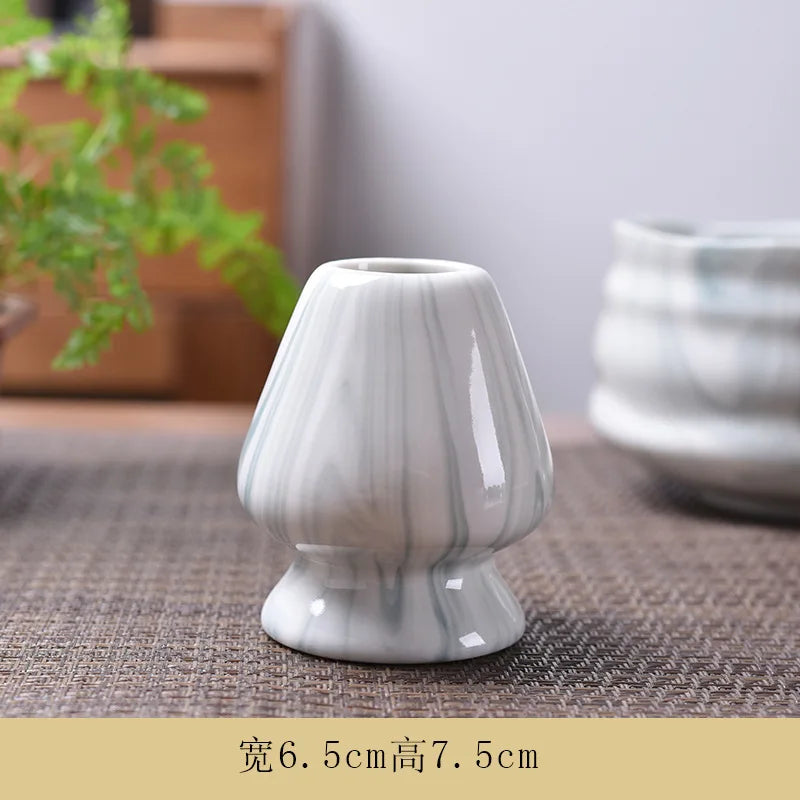 Japanese Matcha Whisk Holder Ceramic Green Tea Bowl Chasen Stand for Living Room Kitchen Dining Room Tea Ceremony Accessories