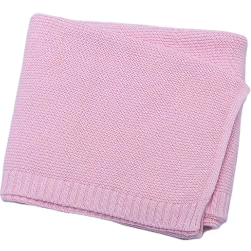 Personalized Kid Name Baby Blanket Embroidered New Born Baby Blanket Stroller Swaddles Breathable Cotton Knitted Blanket Bedding