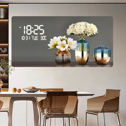 Large Size Abstract Geometric  Artwork Digital Disply Wall Clock, Luxurious Quartz Clock Home Decor,living Room,bed Room Décor