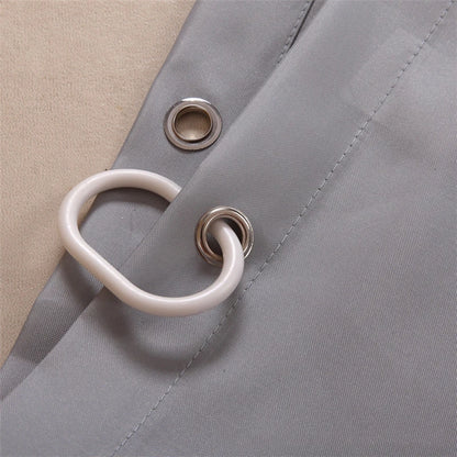 Gray Shower Curtains Thick Waterproof Fabric Bathroom Curtains Solid Color Bathtub Large Wide Bathing Cover with Hooks Products