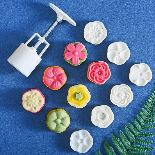 Mooncake Mold Set, 6 Pieces Of 50g Pattern Seal, Suitable For Mid-Autumn Cakes, Diy Cookies, Flower Dessert Making Tools