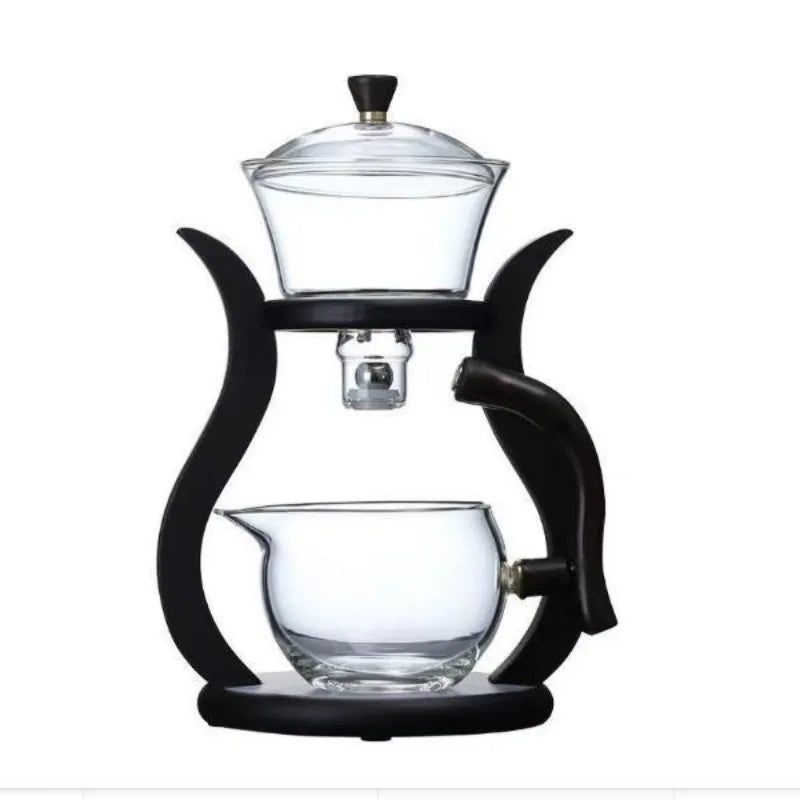 Heat-Resistant Glass Tea Set Magnetic Water Diversion Rotating Cover Bowl Automatic Tea Maker Lazy Kungfu Teapot Drinking