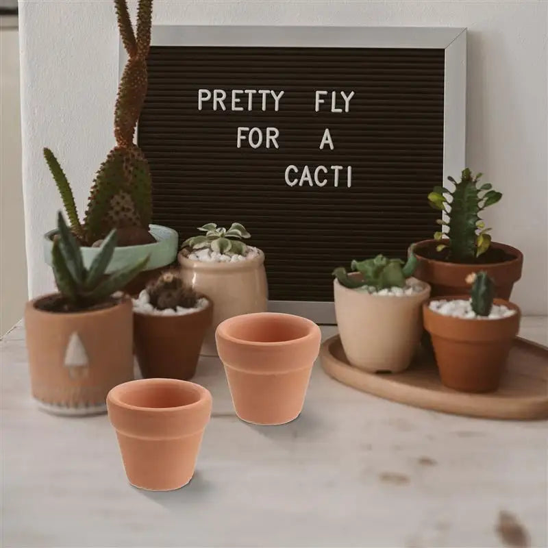 10Pcs 3x3cm Ceramic Pottery Planter Cactus Flower Pots Small Mini Terracotta Pot Clay Succulent Nursery Pots for Plants Crafts