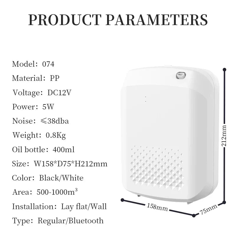 Покриване на 1000M³ Bluetooth Control Smart Home Ensential Oil Diffuser Fragrance Aromatherapy Machine, използван на множество места