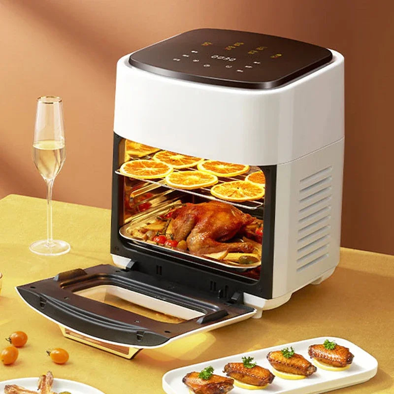 15L Large Multifunction Digital Air Fryer Without Oil Electric Oven, Dehydrator, Oven Touch Screen Fryer Viewable Window