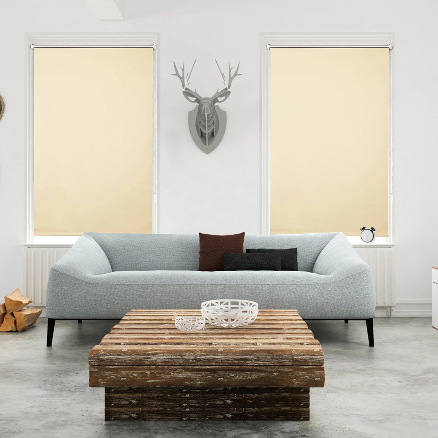 Blackout Roller Blind Thermal Roller Blind No Drilling Required Side Pull  Sun Protection Opaque Privacy for Windows Doors