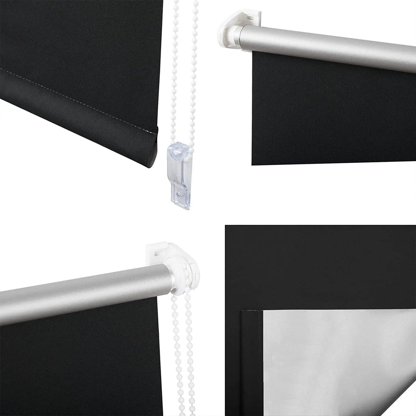 Blackout Roller Blind Thermal Roller Blind No Drilling Required Side Pull  Sun Protection Opaque Privacy for Windows Doors