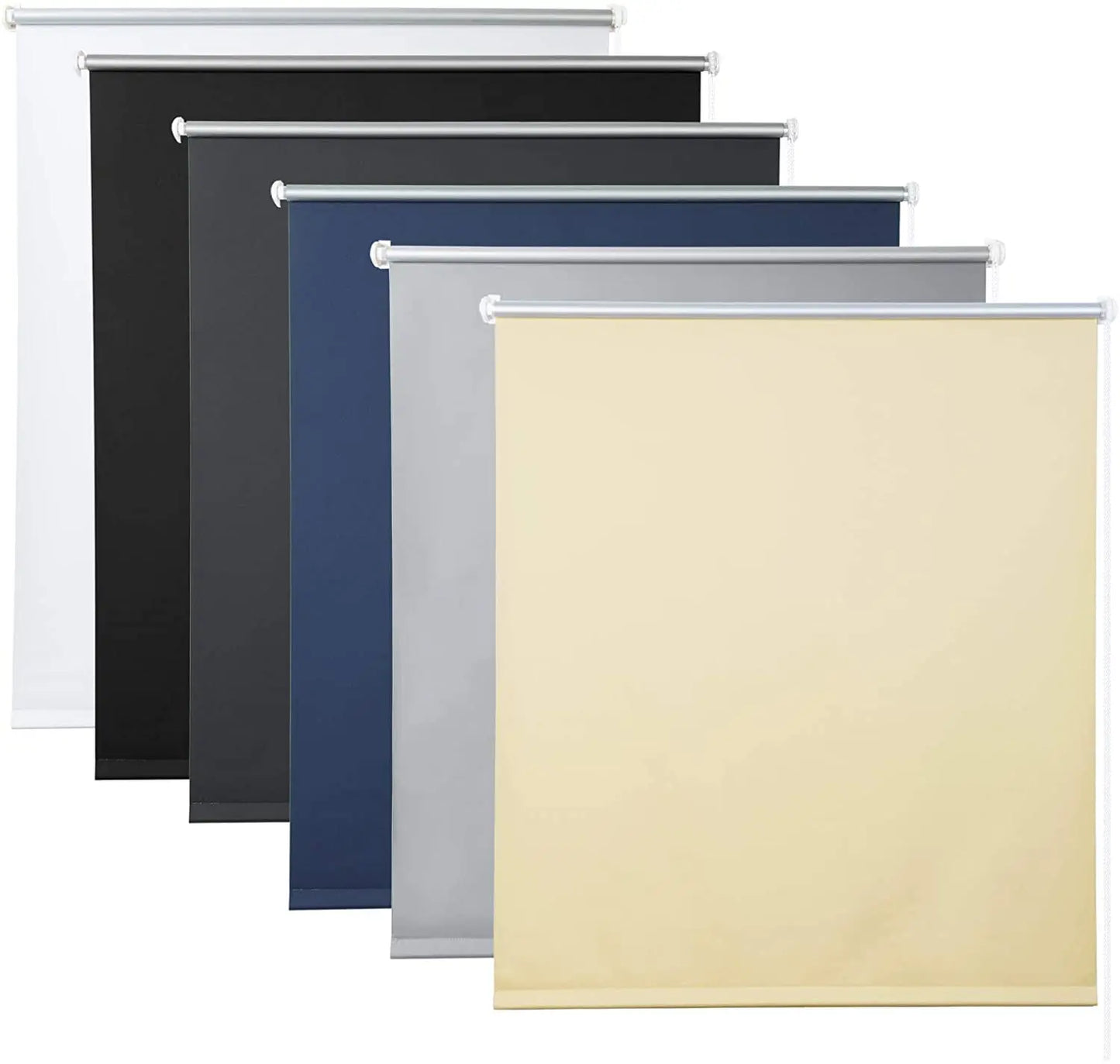 Blackout Roller Blind Thermal Roller Blind No Drilling Required Side Pull  Sun Protection Opaque Privacy for Windows Doors