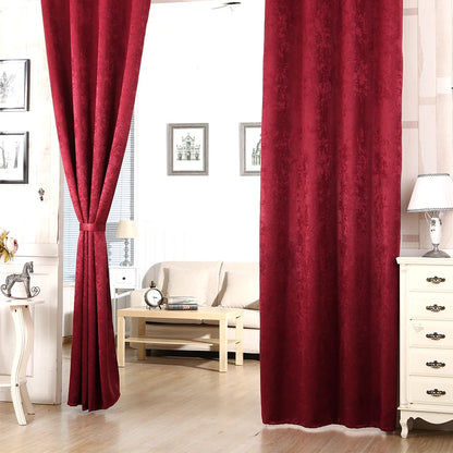 2PCS/Set Thermal Curtain Opaque Blackout Curtain with Ruffle Tape Heavy Blackout Curtain Damask Crush Effect for Bedroom  Window