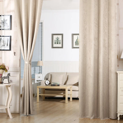 2PCS/Set Thermal Curtain Opaque Blackout Curtain with Ruffle Tape Heavy Blackout Curtain Damask Crush Effect for Bedroom  Window