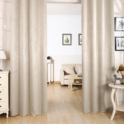 2PCS/Set Thermal Curtain Opaque Blackout Curtain with Ruffle Tape Heavy Blackout Curtain Damask Crush Effect for Bedroom  Window