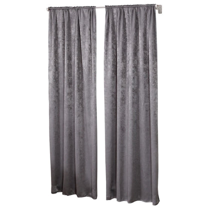 2PCS/Set Thermal Curtain Opaque Blackout Curtain with Ruffle Tape Heavy Blackout Curtain Damask Crush Effect for Bedroom  Window