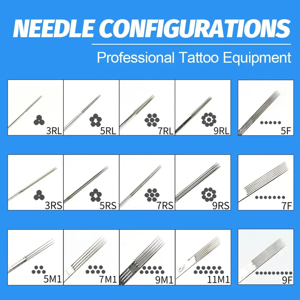 50/20 // 10 / 5pcs aiguilles de tatouage stérilisées 1 3 5 7 9 11 13 14 15rl RS M1 RM Tattoo Needle For Tattoo Permanent Makeup Machine